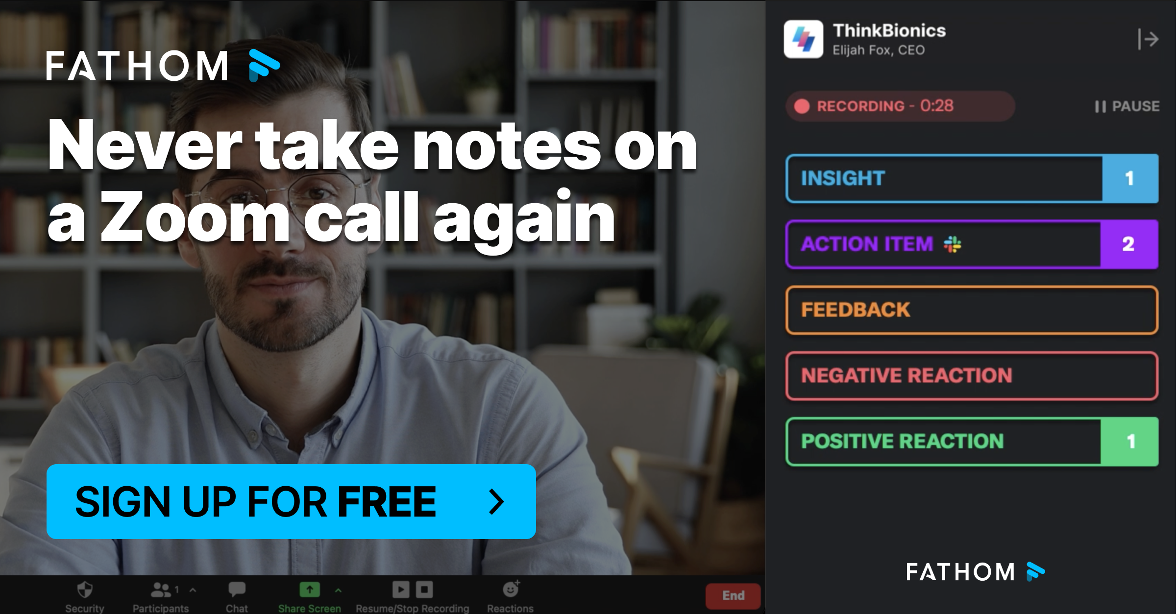 how to add fathom to zoom call